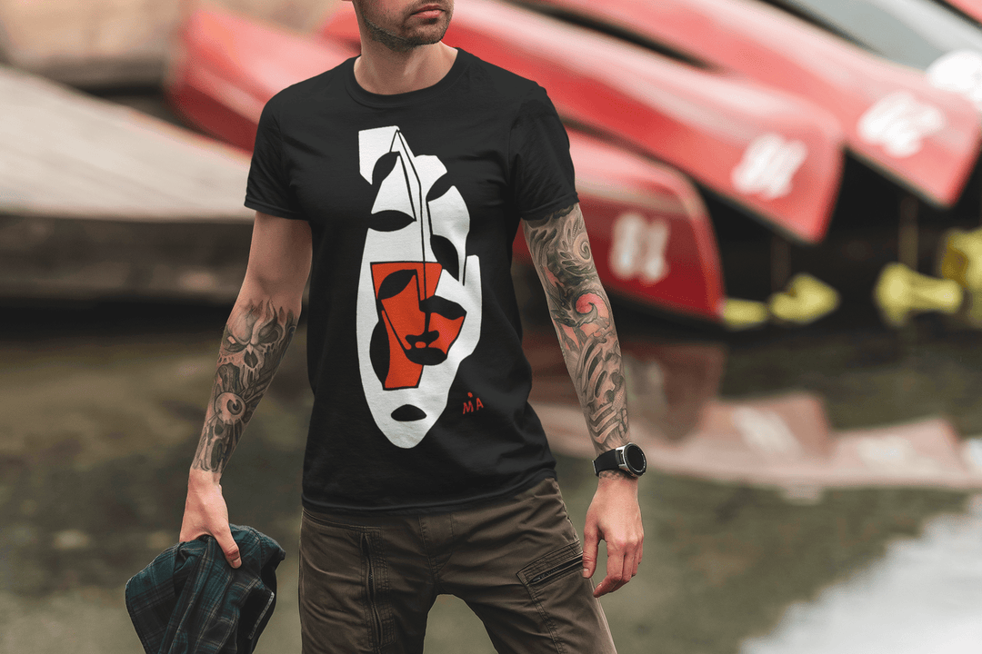 Abstract T-Shirt - Abstract T-Shirt Tranquil in Black or White at Miami Abstract Inc.