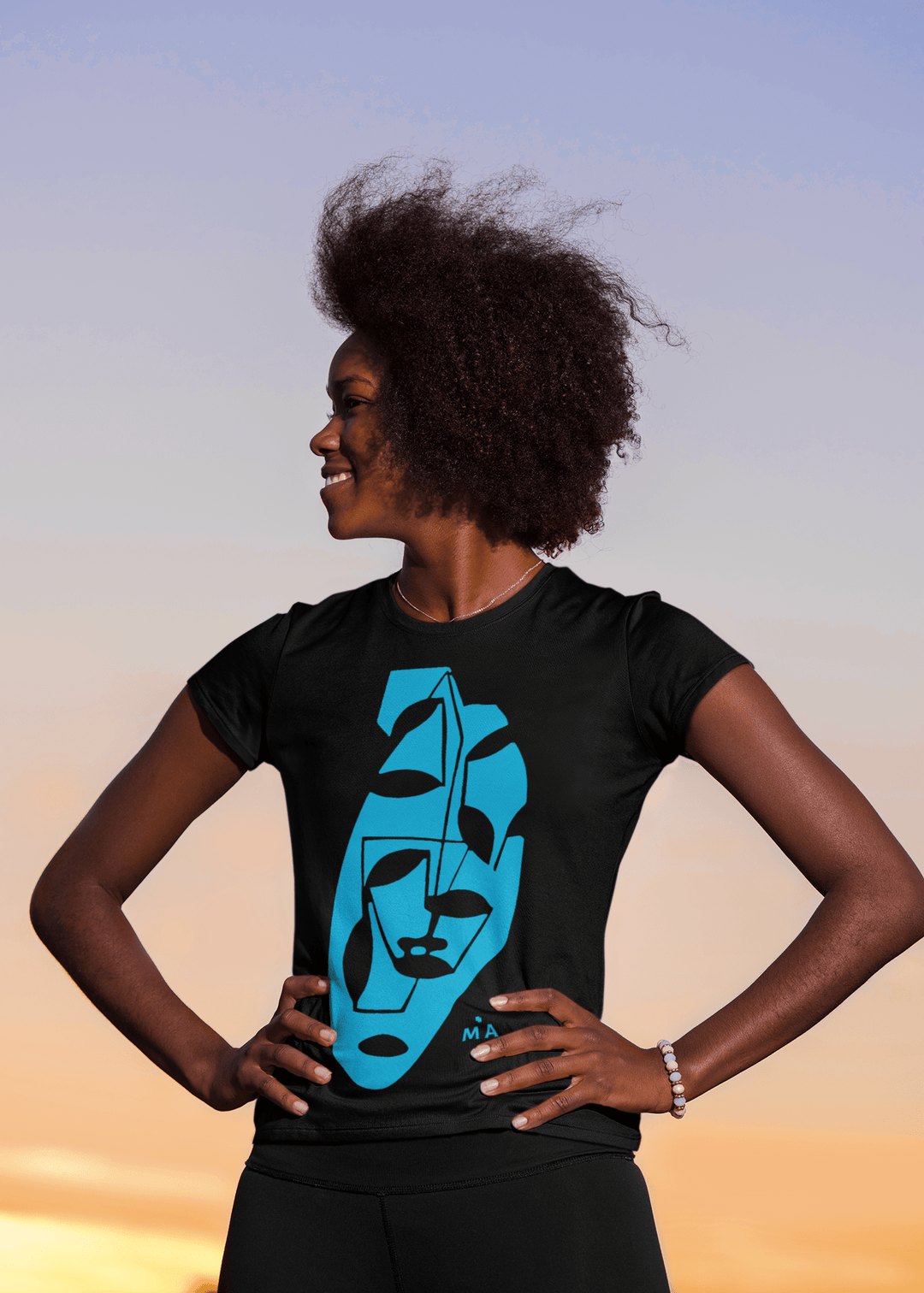 Abstract T-Shirt - Abstract T-Shirt Tranquil in Black or White at Miami Abstract Inc.