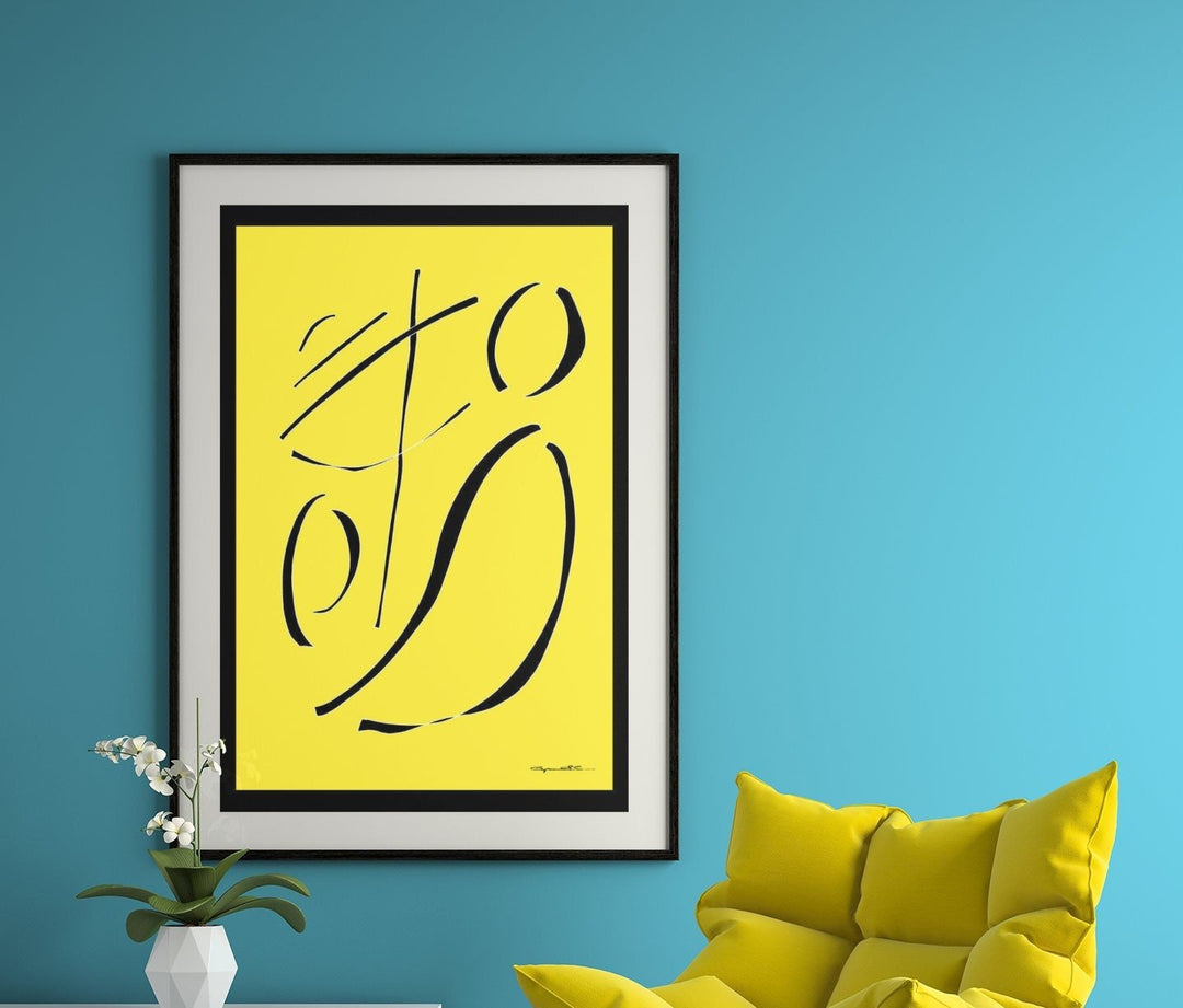 Abstract Wall Art - Abstract Wall Art designed with a bright and cheerful abstract design that will bring a smile to your face. Flip Color Fill with Black Borders at Miami Abstract Inc.