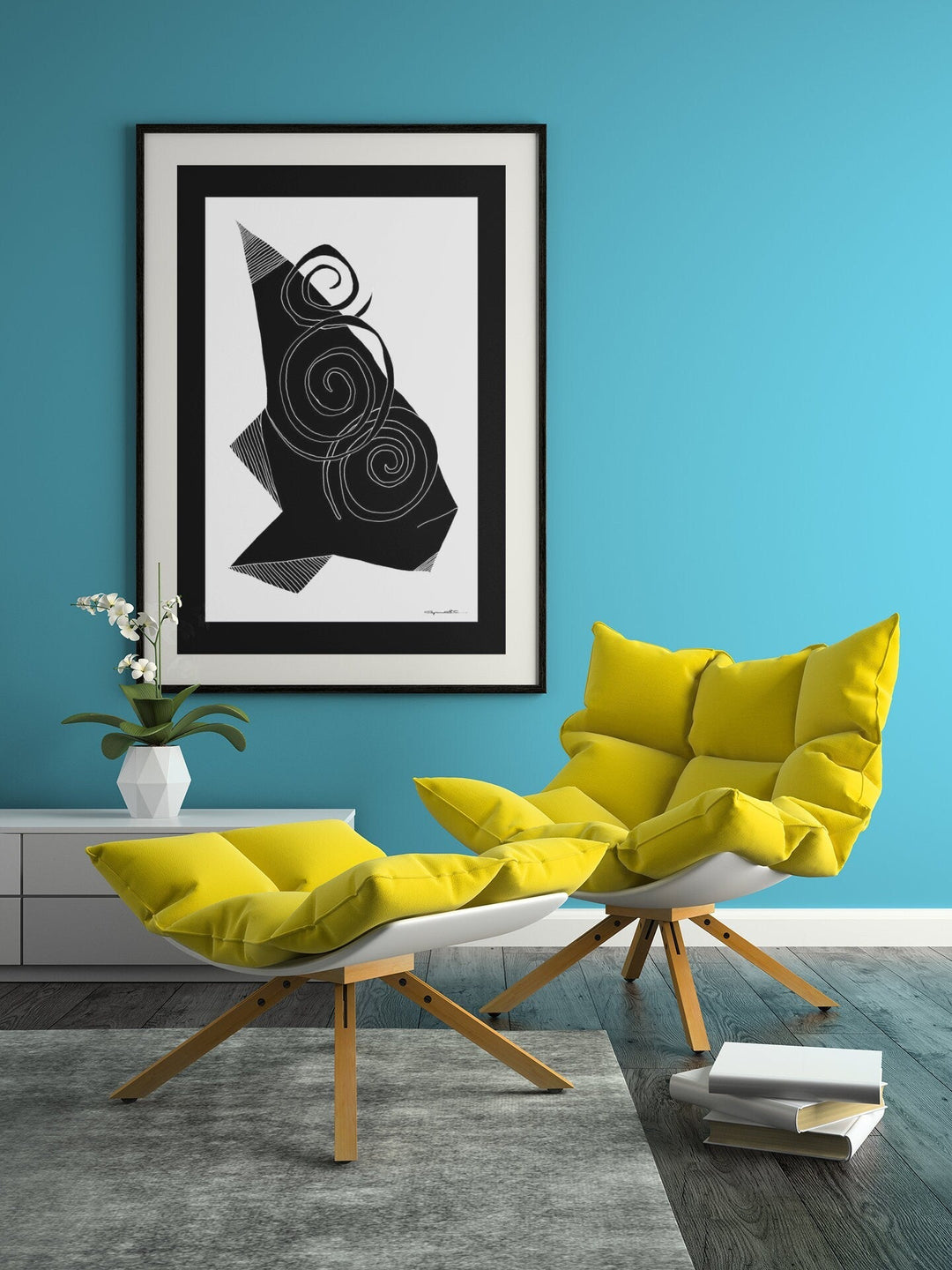 Abstract Wall Art - Bring life and energy to your walls with our colorful canvas abstract wall art collection. It is the perfect solution! Council Color Fill with Black Borders at Miami Abstract Inc.