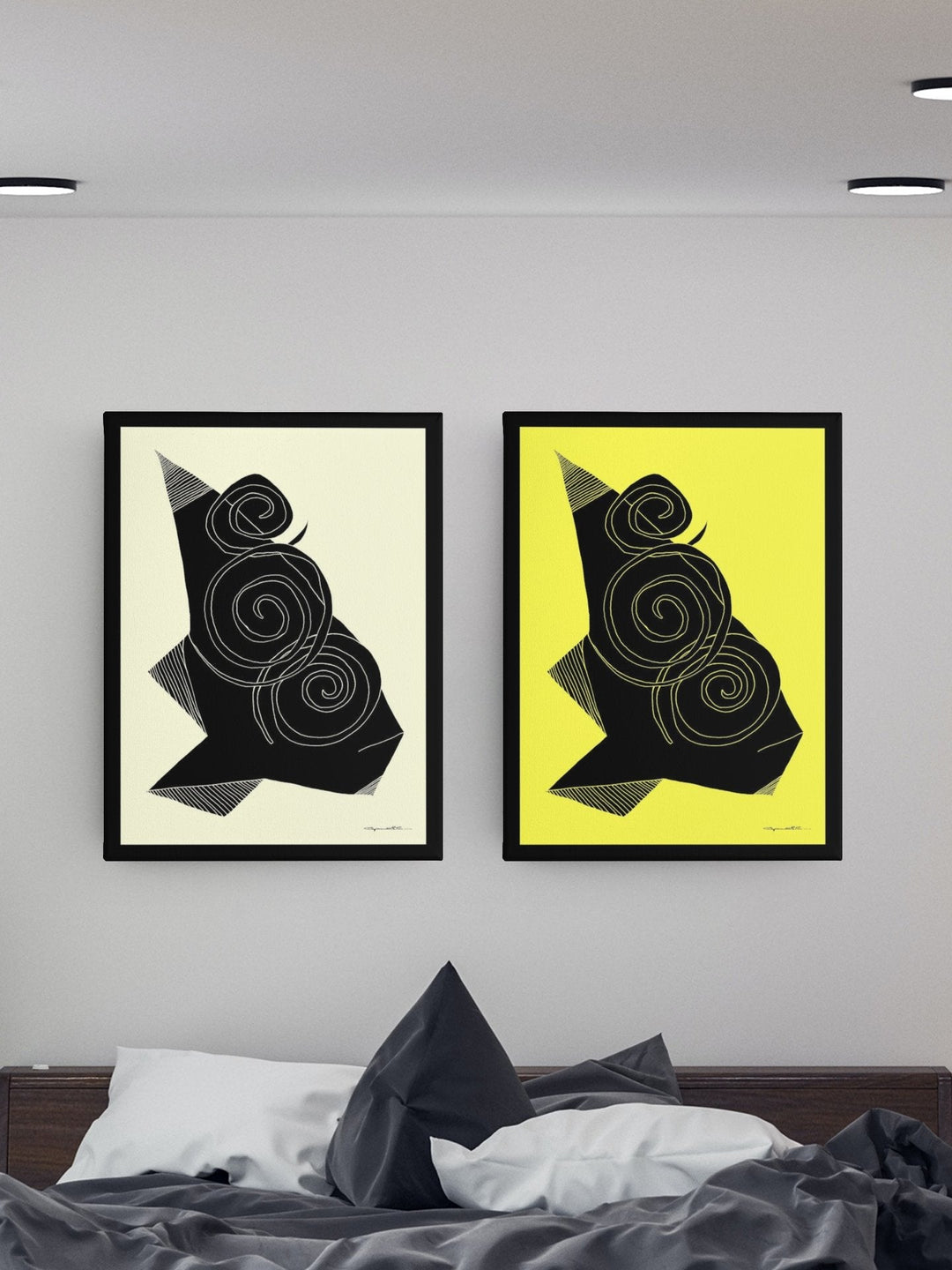 Abstract Wall Art - Bring life and energy to your walls with our colorful canvas abstract wall art collection. It is the perfect solution! Council Color Fill with Black Borders at Miami Abstract Inc.