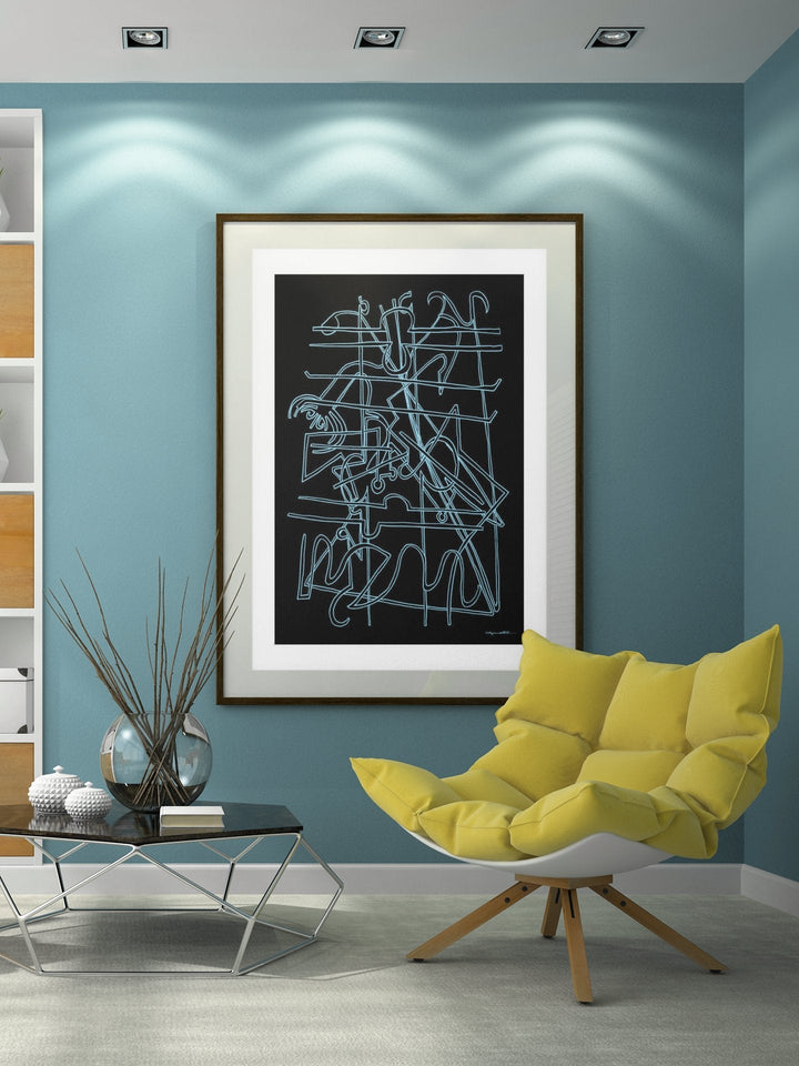 Abstract Wall Art - Looking for a sleek and stylish addition to your home or office décor? Our black and white minimalistic canvas abstract wall art is the perfect choice! Blink with Borders by Cyril Caesar. at Miami Abstract Inc.