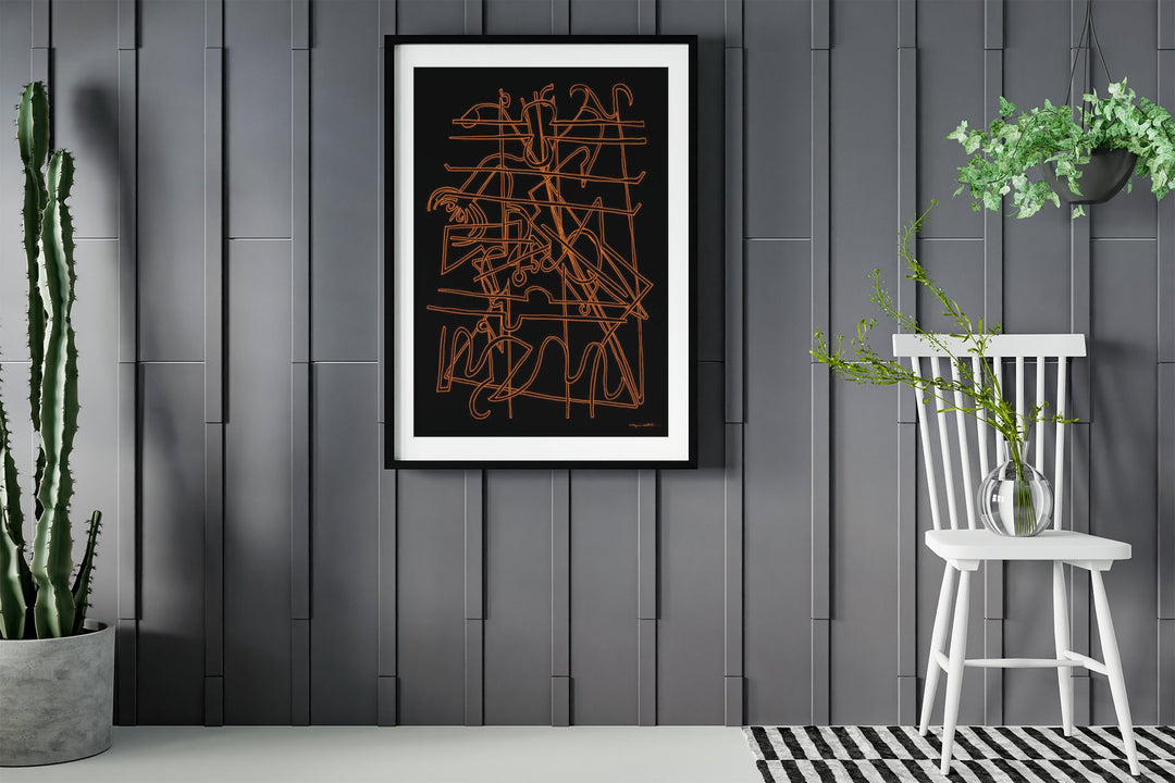 Abstract Wall Art - Looking for a sleek and stylish addition to your home or office décor? Our black and white minimalistic canvas abstract wall art is the perfect choice! Blink with Borders by Cyril Caesar. at Miami Abstract Inc.