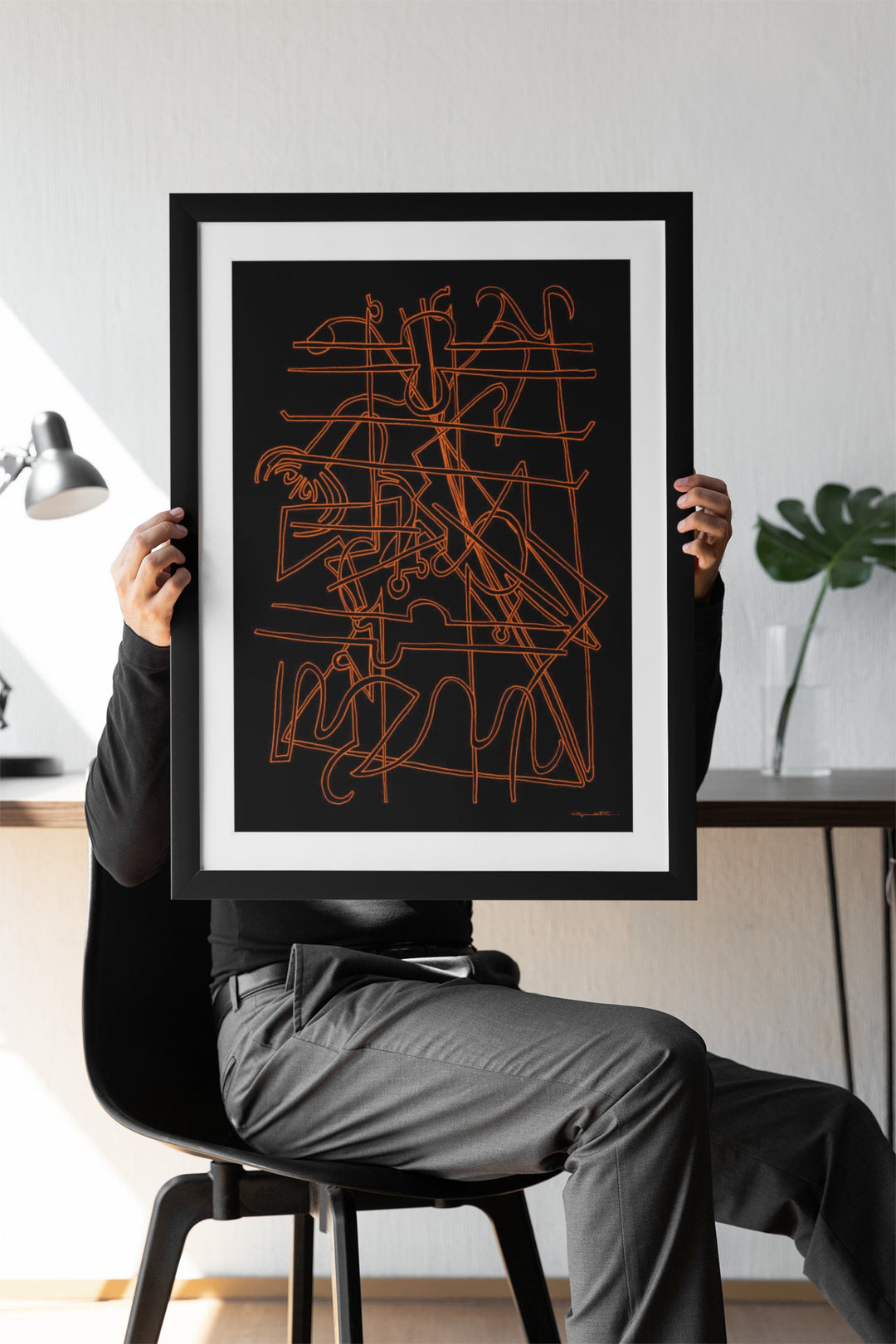 Abstract Wall Art - Looking for a sleek and stylish addition to your home or office décor? Our black and white minimalistic canvas abstract wall art is the perfect choice! Blink with Borders by Cyril Caesar. at Miami Abstract Inc.
