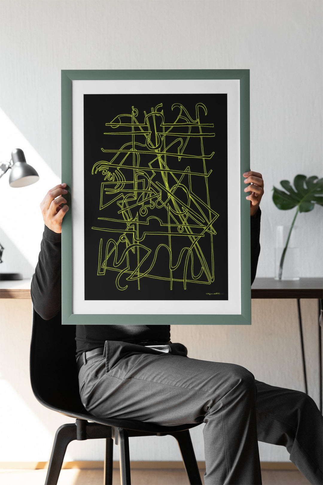 Abstract Wall Art - Looking for a sleek and stylish addition to your home or office décor? Our black and white minimalistic canvas abstract wall art is the perfect choice! Blink with Borders by Cyril Caesar. at Miami Abstract Inc.