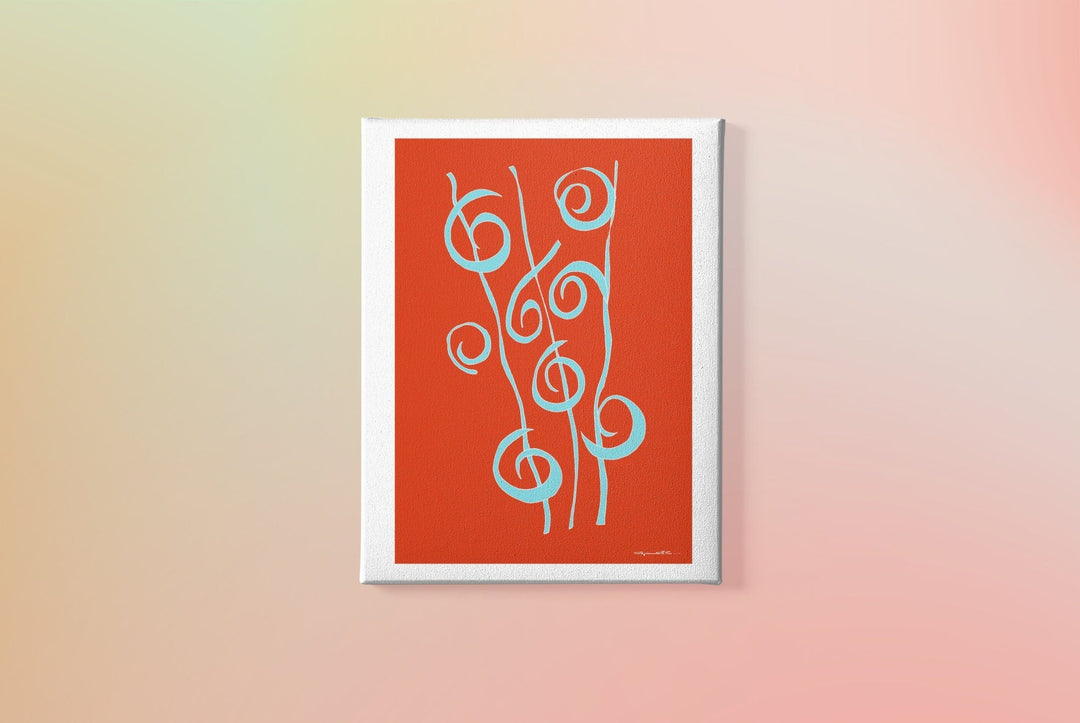 Abstract Wall Art - Minimalistic canvas abstract wall art. Reeds Color Fill With White Borders at Miami Abstract Inc.