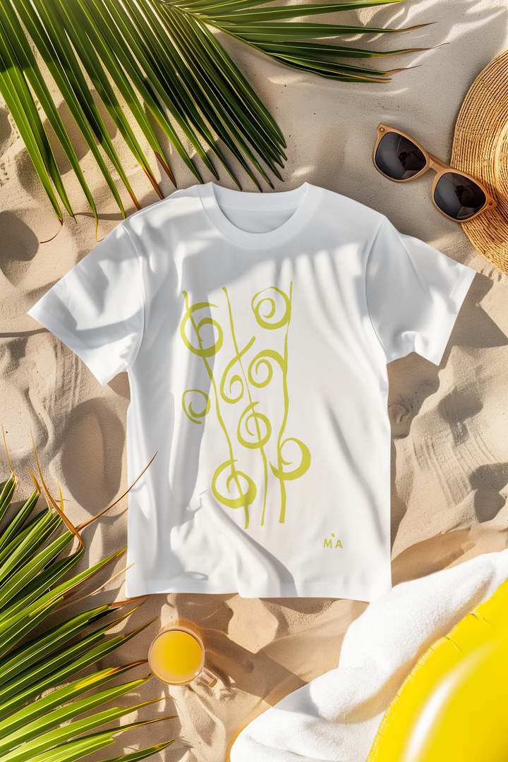 Abstract T-Shirt Reeds in Black or White Cotton or Polyester
