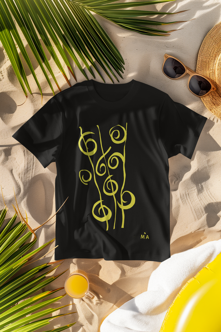 Abstract T-Shirt Reeds in Black or White Cotton or Polyester